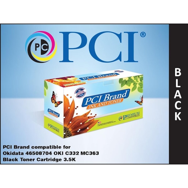 Pci Compatible Okidata 46508704 Black Toner 35K Yield for Okidata C332, C332dn, MC363, MC363dn 46508704-PCI - main